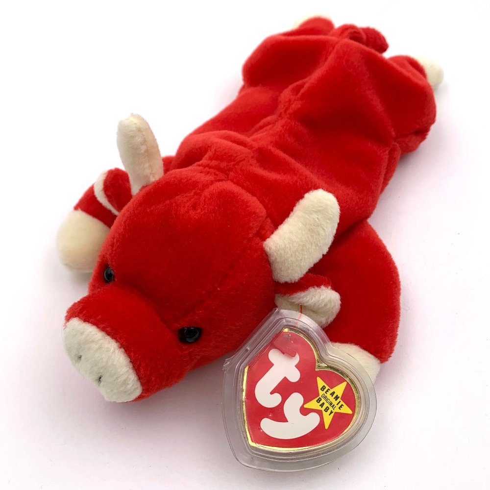 TY Beanie Baby Snort The Bull 1995 RARE TAG ERROR TABASCO IN POEM
